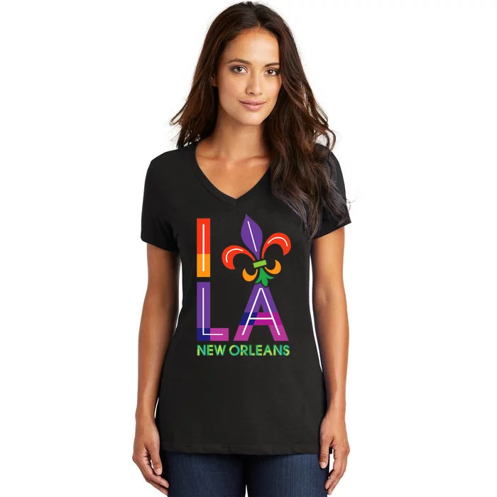 New Orleans Louisiana Love Vintage Retro Souvenir Gift Women's V-Neck T-Shirt