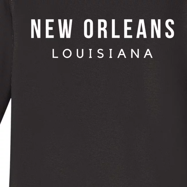 New Orleans Louisiana Mardi Gras 504 Jazz Skyline Baby Long Sleeve Bodysuit