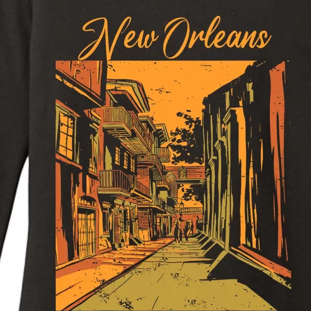 New Orleans Louisiana Souvenir Bourbon Street Womens CVC Long Sleeve Shirt