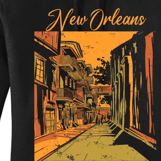 New Orleans Louisiana Souvenir Bourbon Street Women's Pullover Hoodie