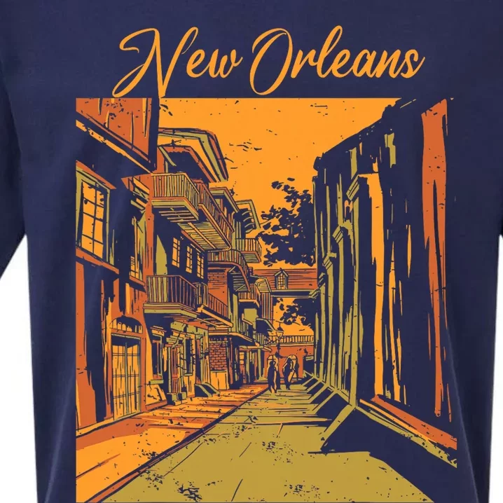 New Orleans Louisiana Souvenir Bourbon Street Sueded Cloud Jersey T-Shirt