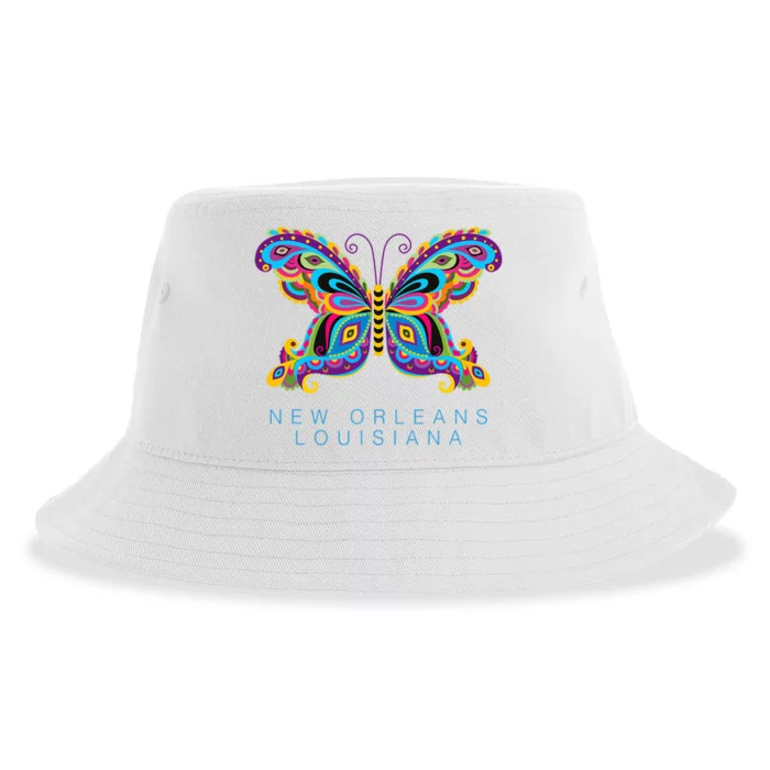 New Orleans Louisiana Souvenir Butterfly Graphic Sustainable Bucket Hat