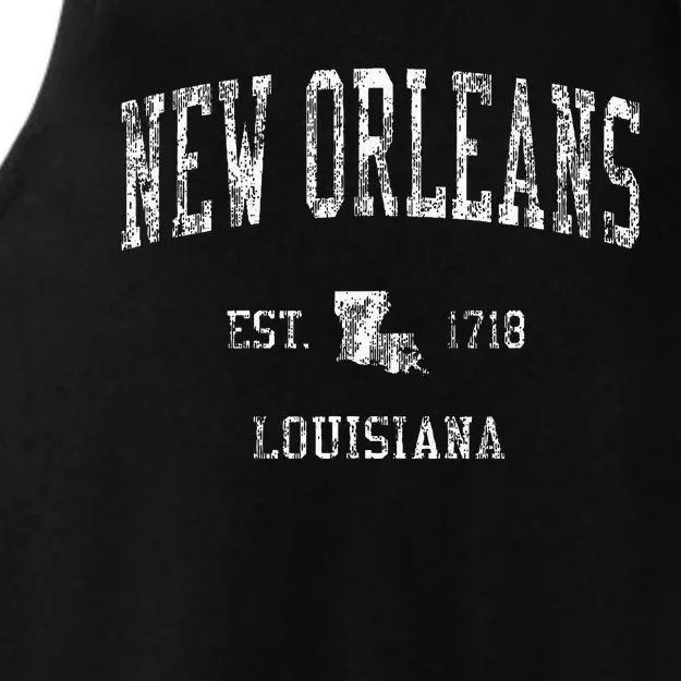 New Orleans Louisiana La Ladies Tri-Blend Wicking Tank