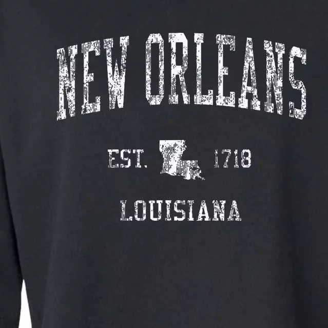 New Orleans Louisiana La Cropped Pullover Crew