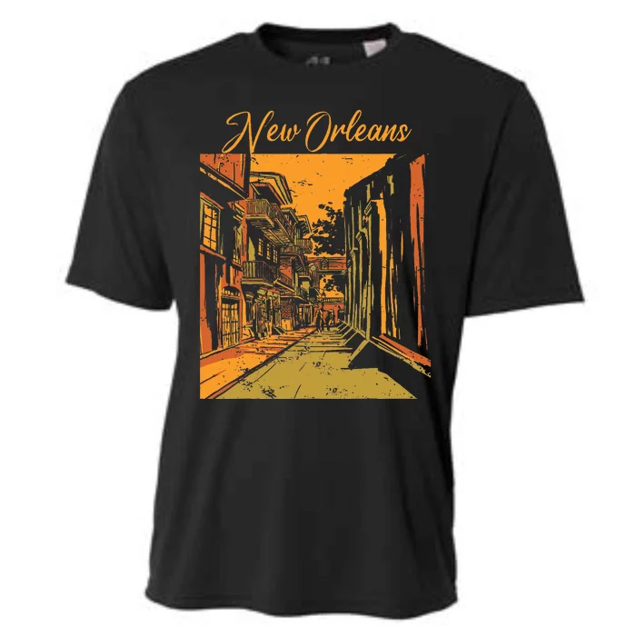 New Orleans Louisiana Souvenir Bourbon Street Cooling Performance Crew T-Shirt