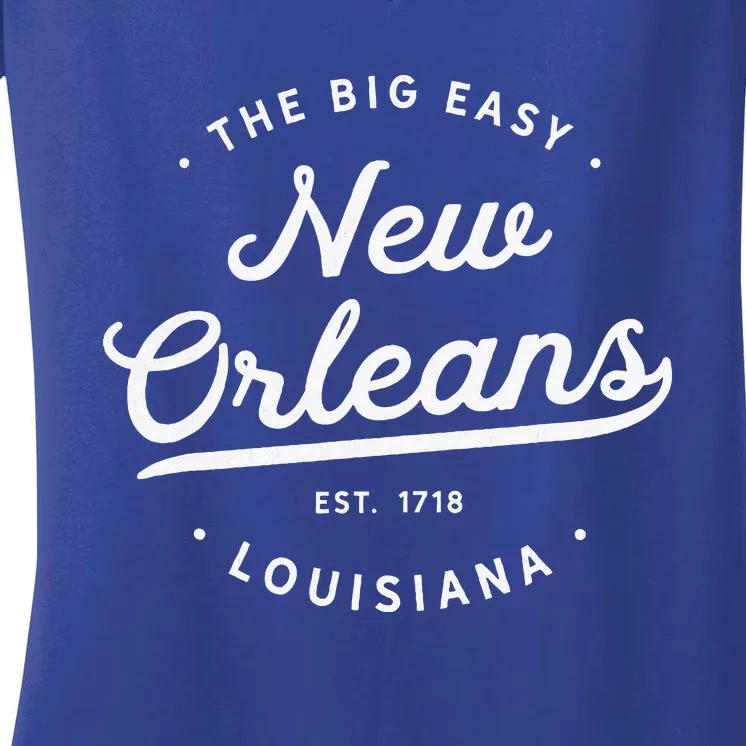 New Orleans Louisiana Big Easy Nola Women's V-Neck T-Shirt