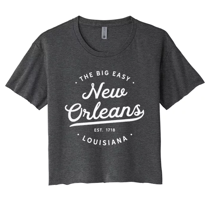 New Orleans Louisiana Big Easy Nola Women's Crop Top Tee