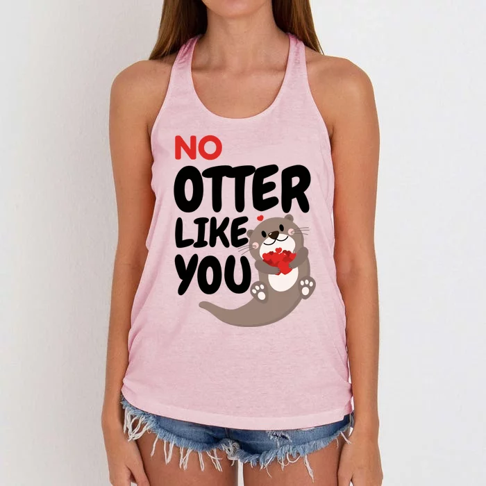 No Otter Like You Funny Otter Phrase Sweet Otter Gift Women's Knotted Racerback Tank