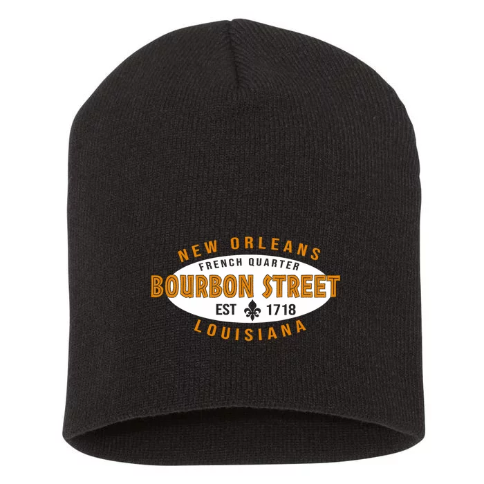 New Orleans Louisiana Bourbon Street Short Acrylic Beanie