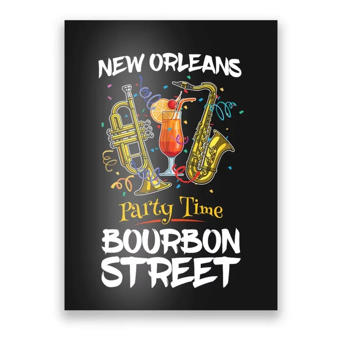 New Orleans Louisiana Bourbon Street Jazz Party Souvenir Poster