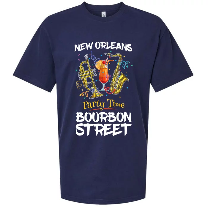 New Orleans Louisiana Bourbon Street Jazz Party Souvenir Sueded Cloud Jersey T-Shirt