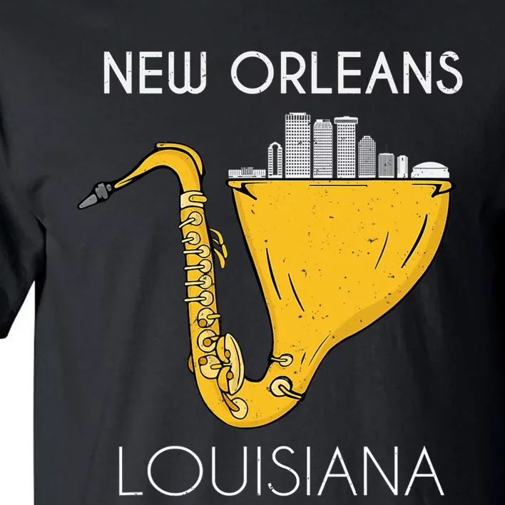 New Orleans Louisiana Jazz Music Player Saxophone Tall T-Shirt