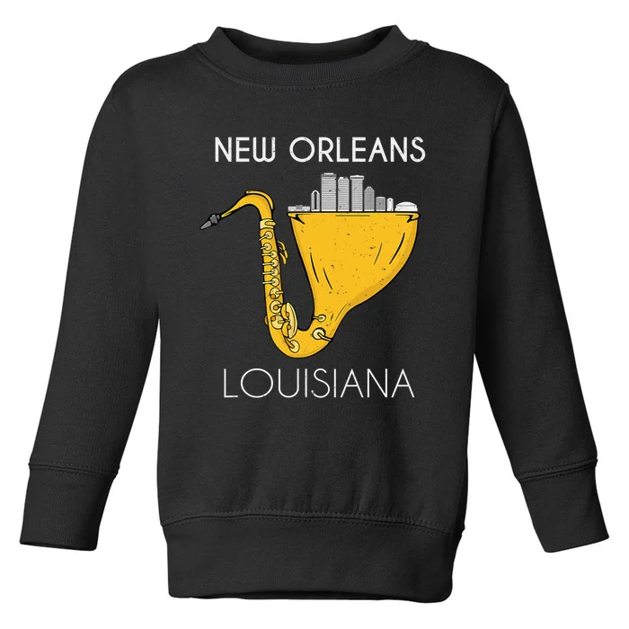 New Orleans Louisiana Jazz Music Player Saxophone Toddler Sweatshirt