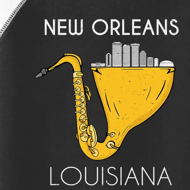 New Orleans Louisiana Jazz Music Player Saxophone Toddler Fine Jersey T-Shirt