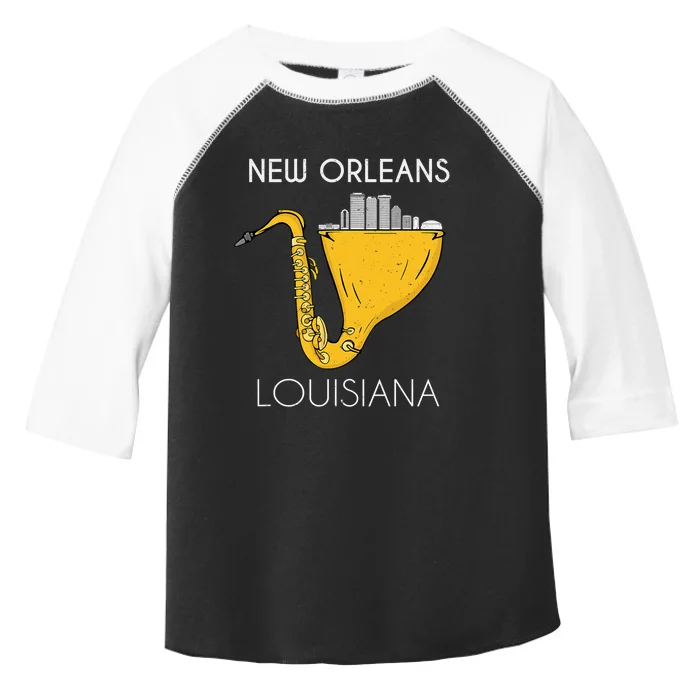 New Orleans Louisiana Jazz Music Player Saxophone Toddler Fine Jersey T-Shirt