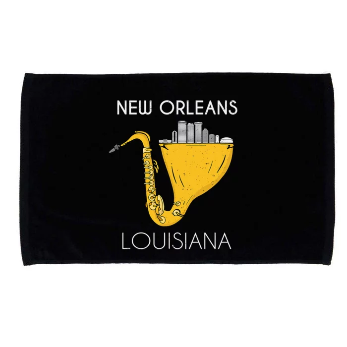 New Orleans Louisiana Jazz Music Player Saxophone Microfiber Hand Towel