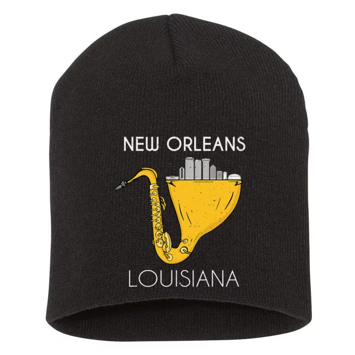 New Orleans Louisiana Jazz Music Player Saxophone Short Acrylic Beanie