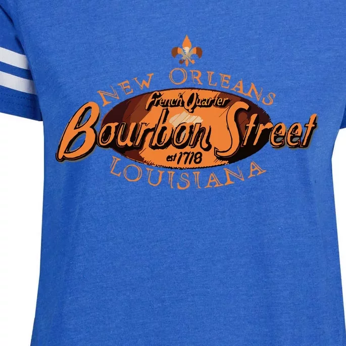 New Orleans Louisiana Bourbon Street French Quarter Enza Ladies Jersey Football T-Shirt