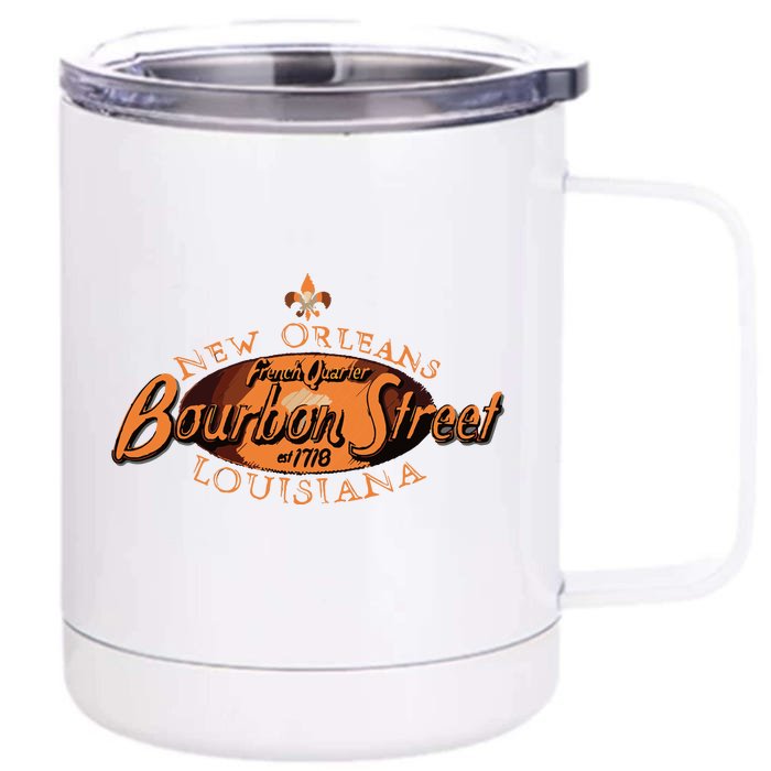 New Orleans Louisiana Bourbon Street French Quarter Front & Back 12oz Stainless Steel Tumbler Cup