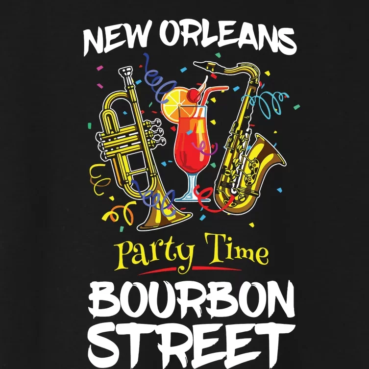 New Orleans Louisiana Bourbon Street Jazz Party Souvenir Women's Crop Top Tee