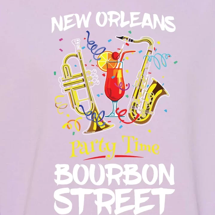 New Orleans Louisiana Bourbon Street Jazz Party Souvenir Garment-Dyed Sweatshirt