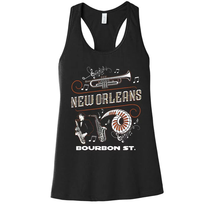 New Orleans Louisiana Jazz Festival Vintage Women's Racerback Tank