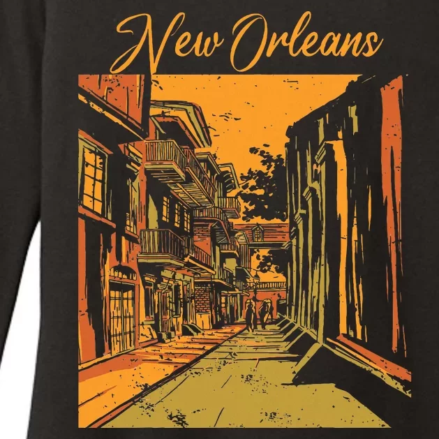 New Orleans Louisiana Souvenir Bourbon Street Womens CVC Long Sleeve Shirt