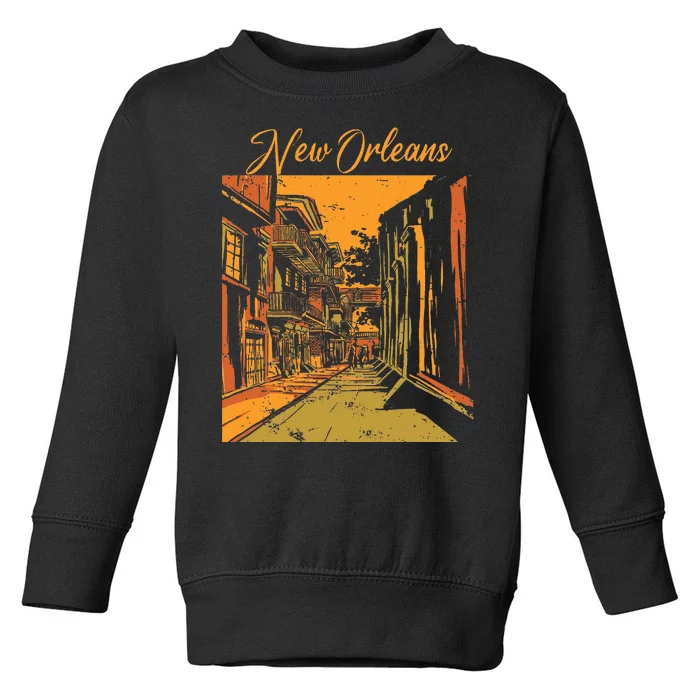 New Orleans Louisiana Souvenir Bourbon Street Toddler Sweatshirt