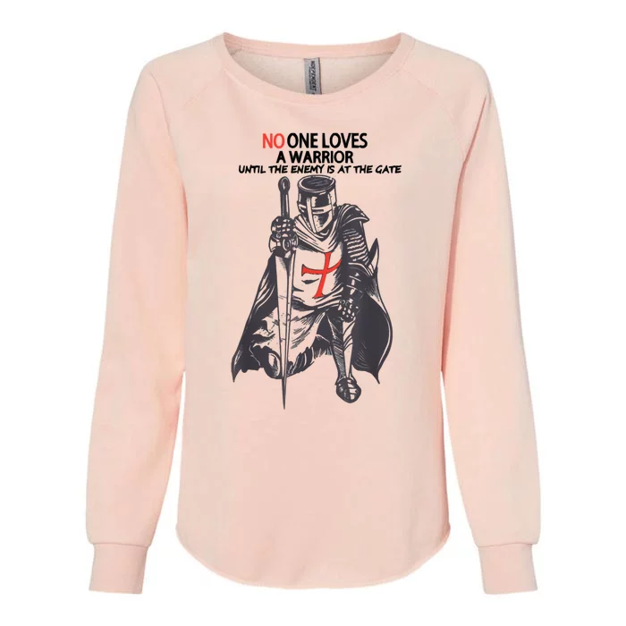 No One Loves A Warrior, Warriors Of Christ Knights Templar Womens California Wash Sweatshirt