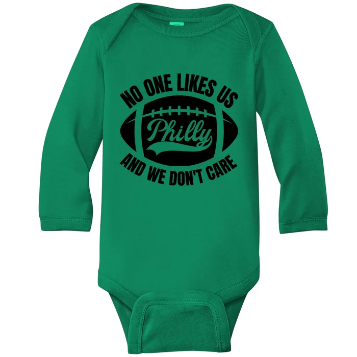 No One Likes Us We Don't Care Vintage Philly Bird Gang Funny Baby Long Sleeve Bodysuit