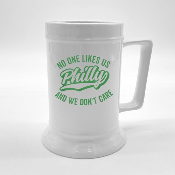 No One Likes Us We Don't Care Philadelphia Philly Fan Front & Back Beer Stein