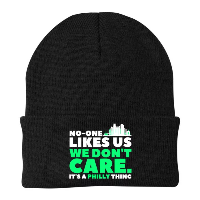 No One Likes Us We Don't Care Vintage Philly Bird Gang Funny Knit Cap Winter Beanie