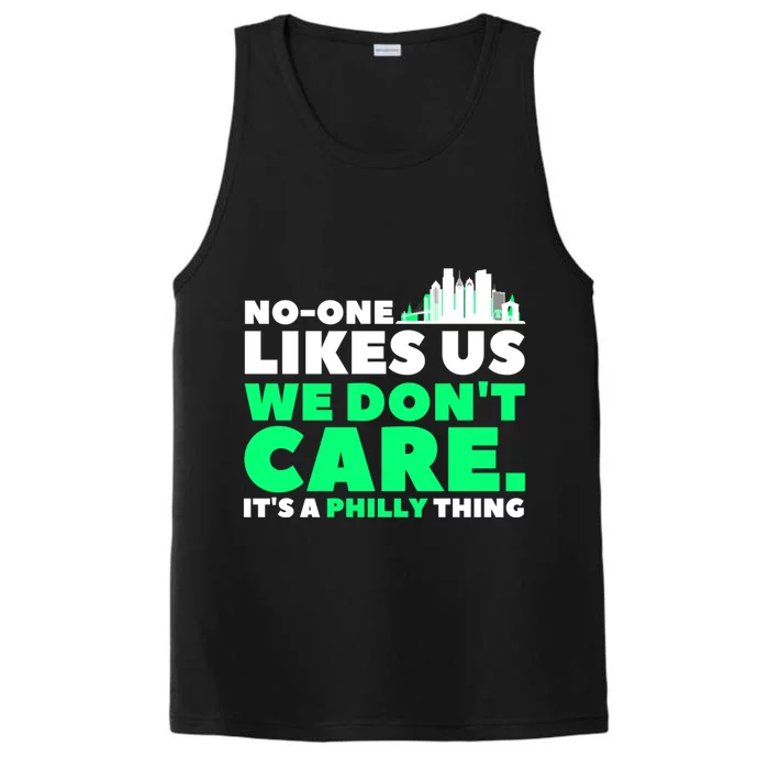 No One Likes Us We Don't Care Vintage Philly Bird Gang Funny Performance Tank