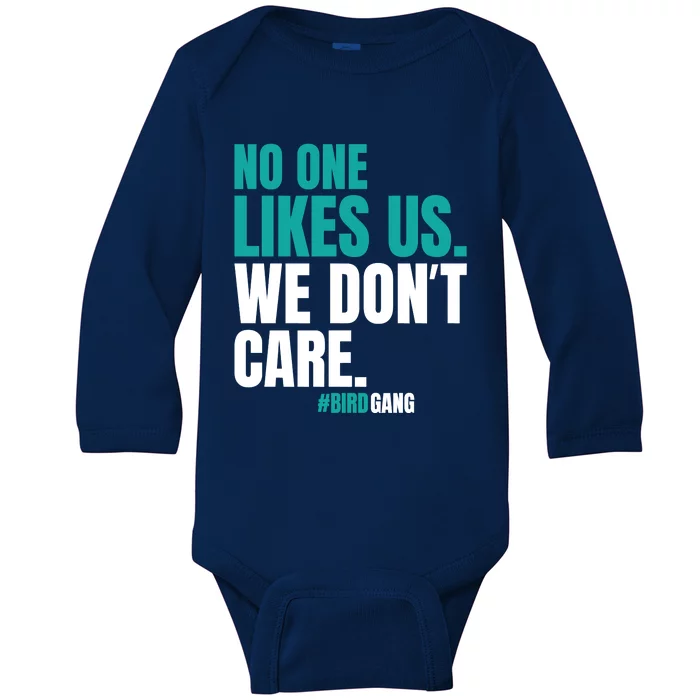 No One Likes Us We Don't Care Vintage Motivational Philly Baby Long Sleeve Bodysuit