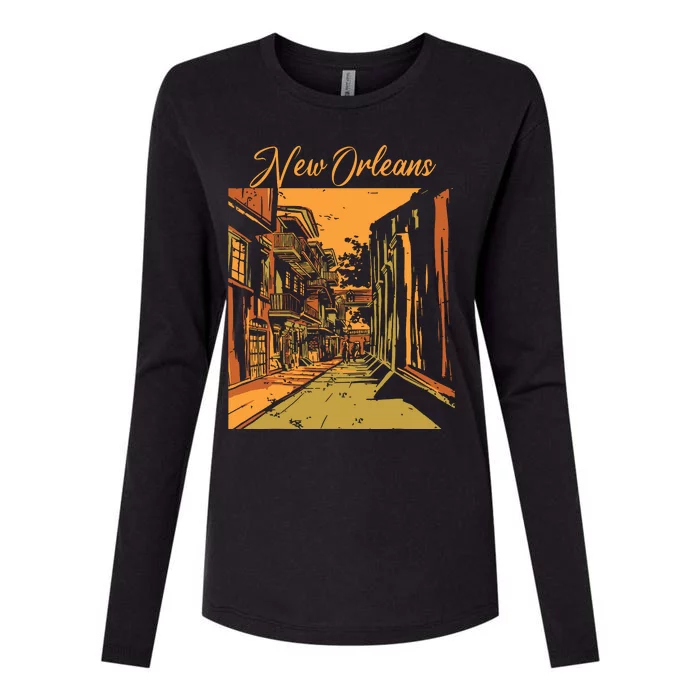 New Orleans Louisiana Souvenir Bourbon Street Womens Cotton Relaxed Long Sleeve T-Shirt