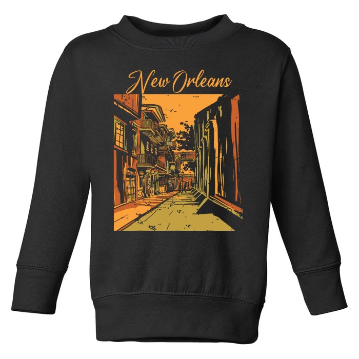 New Orleans Louisiana Souvenir Bourbon Street Toddler Sweatshirt