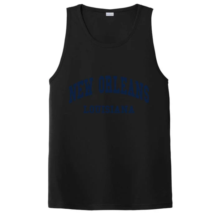 New Orleans Louisiana Throwback Design Performance Tank