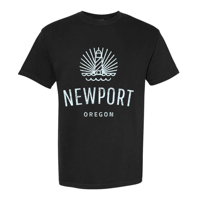 Newport Oregon Lighthouse Coast Souvenir Garment-Dyed Heavyweight T-Shirt