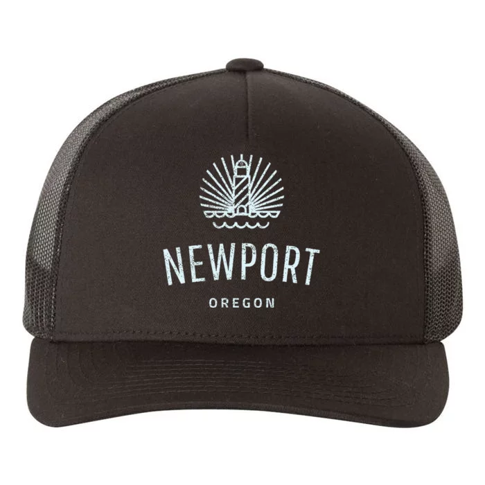 Newport Oregon Lighthouse Coast Souvenir Yupoong Adult 5-Panel Trucker Hat