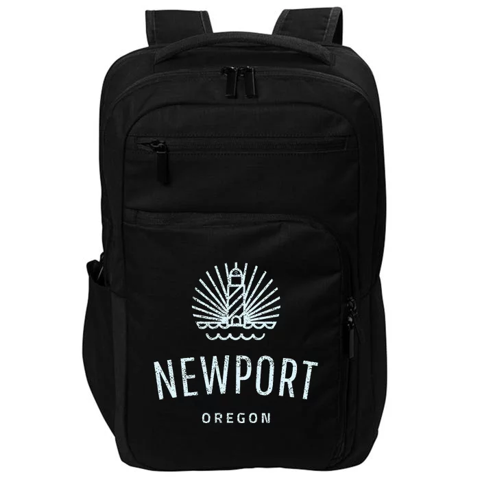 Newport Oregon Lighthouse Coast Souvenir Impact Tech Backpack