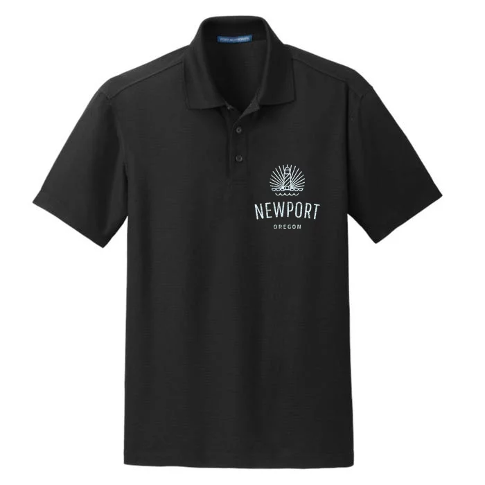 Newport Oregon Lighthouse Coast Souvenir Dry Zone Grid Performance Polo