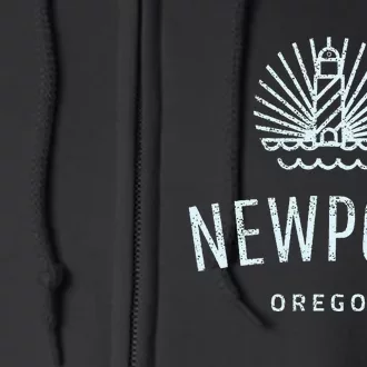 Newport Oregon Lighthouse Coast Souvenir Full Zip Hoodie