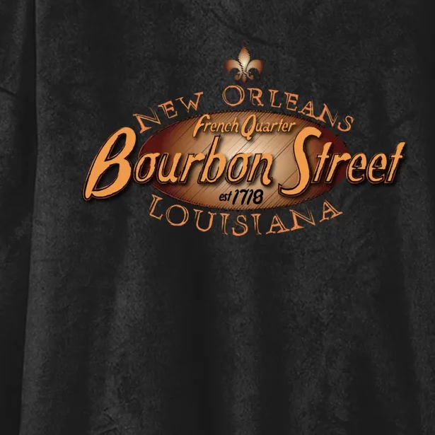 New Orleans Louisiana Bourbon Street French Quarter Hooded Wearable Blanket