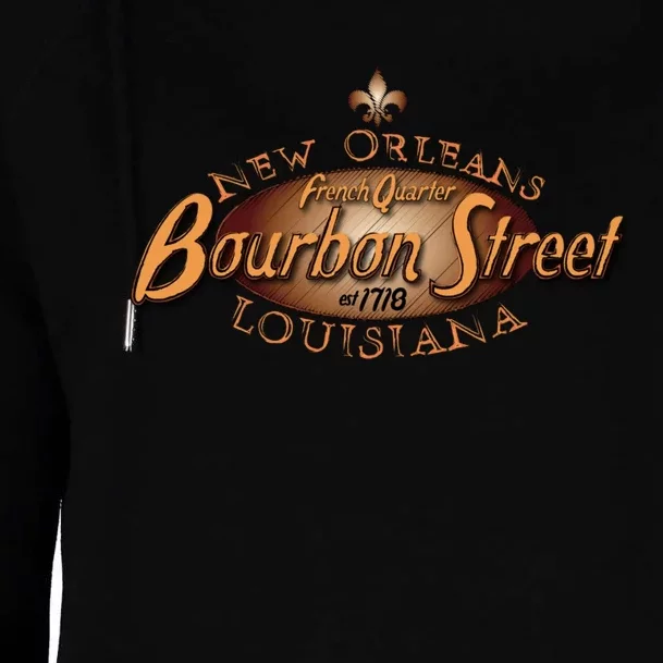 New Orleans Louisiana Bourbon Street French Quarter Womens Funnel Neck Pullover Hood