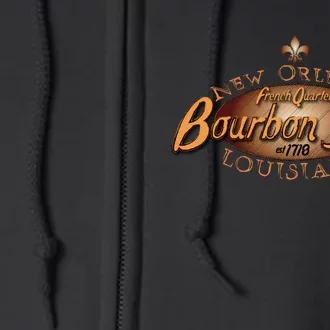 New Orleans Louisiana Bourbon Street French Quarter Full Zip Hoodie