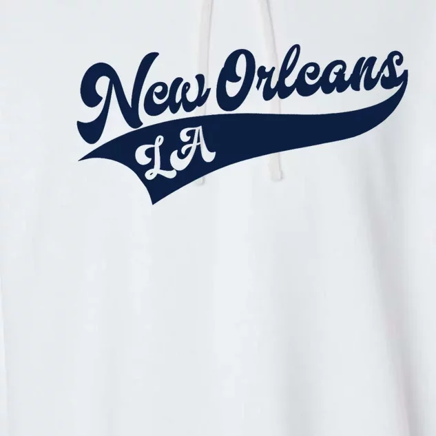 New Orleans Louisiana Retro Throwback Design Classic Garment-Dyed Fleece Hoodie