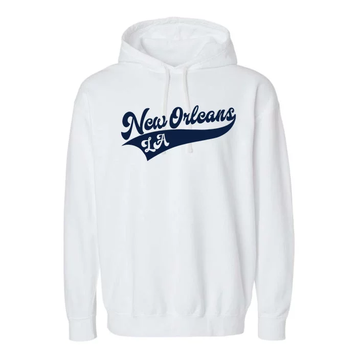 New Orleans Louisiana Retro Throwback Design Classic Garment-Dyed Fleece Hoodie