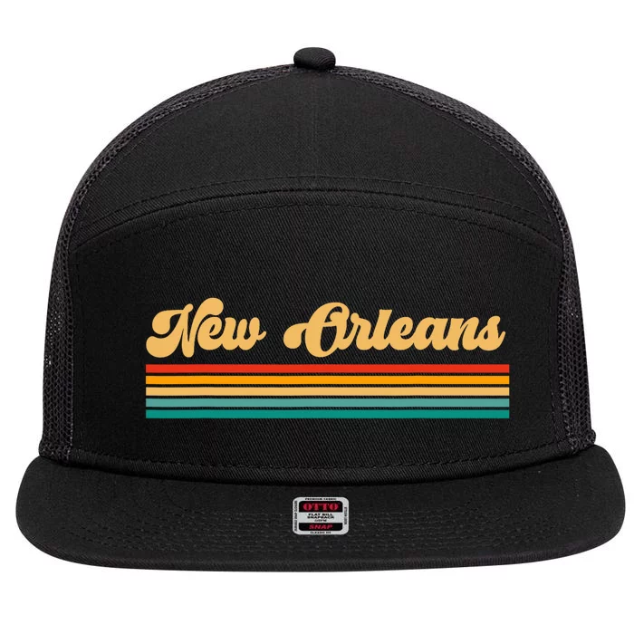 New Orleans Louisiana 7 Panel Mesh Trucker Snapback Hat