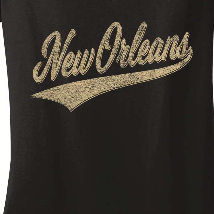 New Orleans Louisiana Varsity Script Classic Sports Jersey Women's V-Neck T-Shirt