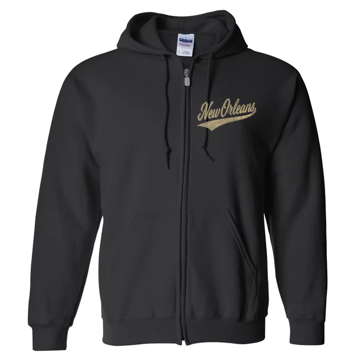 New Orleans Louisiana Varsity Script Classic Sports Jersey Full Zip Hoodie